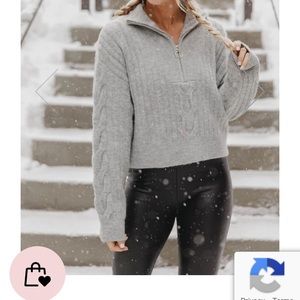 Brand new Pink Lily size small quarter zip pullover sweater